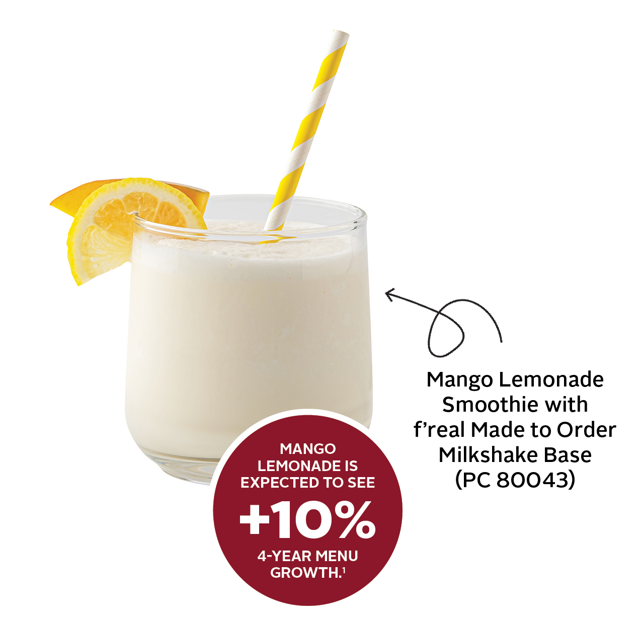 Mango lemonade smoothie made with a f'real shake.