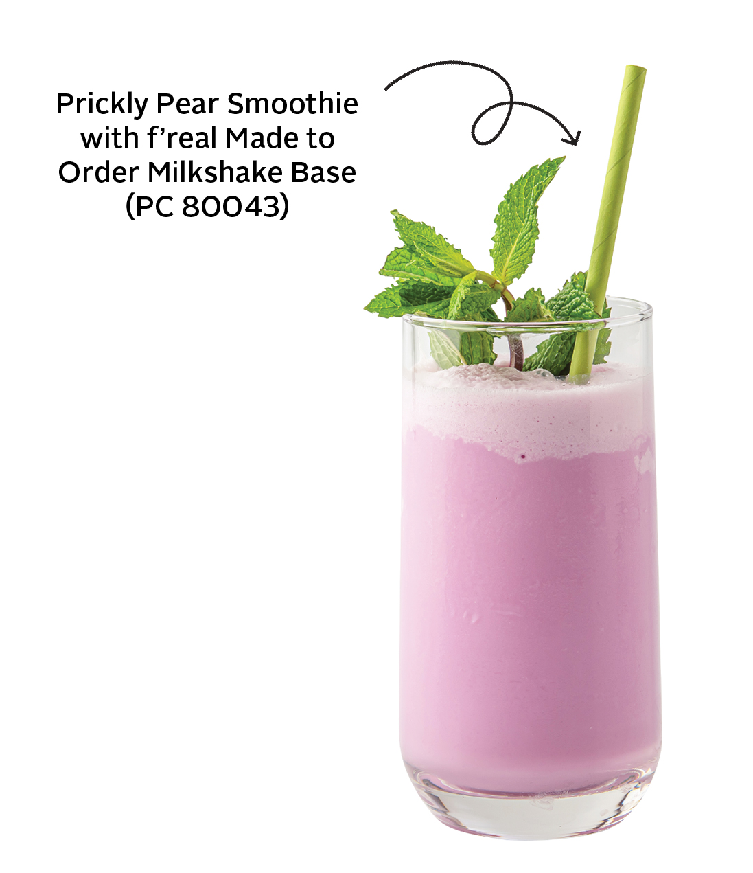 Prickly pear smoothie made with f'real milkshake base.