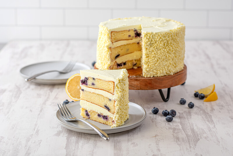 Lemon blueberry towering cake