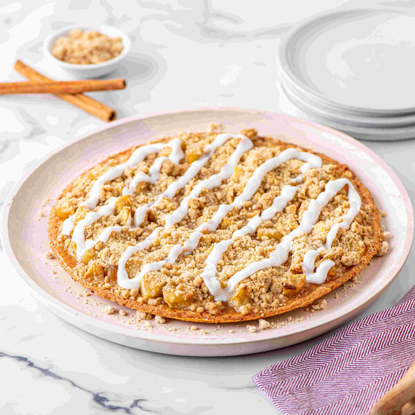 SWEET APPLE DESSERT PIZZA on plate