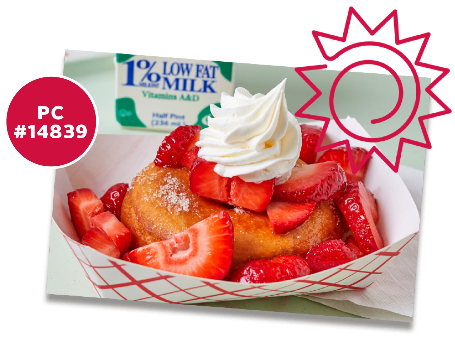 Strawberry shortcake donut