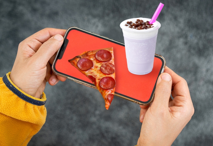 food coming out of phone