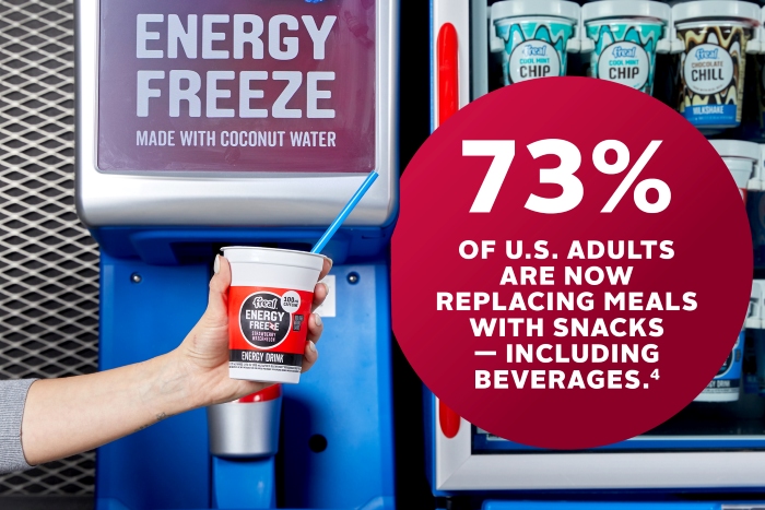 hand holding f'real energy drink