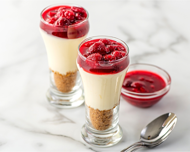RASPBERRY CHEESECAKE SHOOTERS
