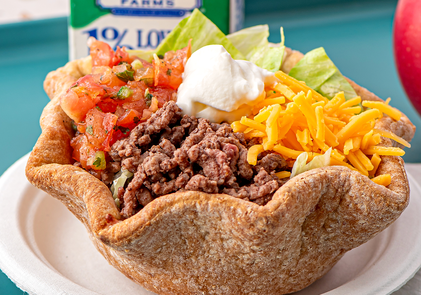 Taco Salad in a Bread Bowl