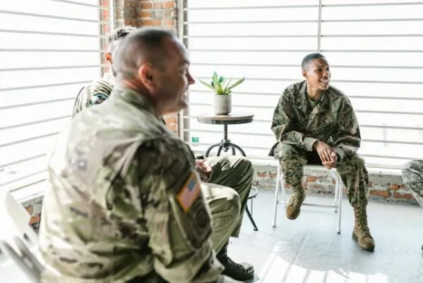 soldiers sitting