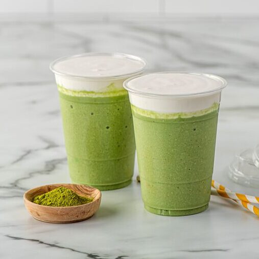 green smoothie with soft whip cold foam
