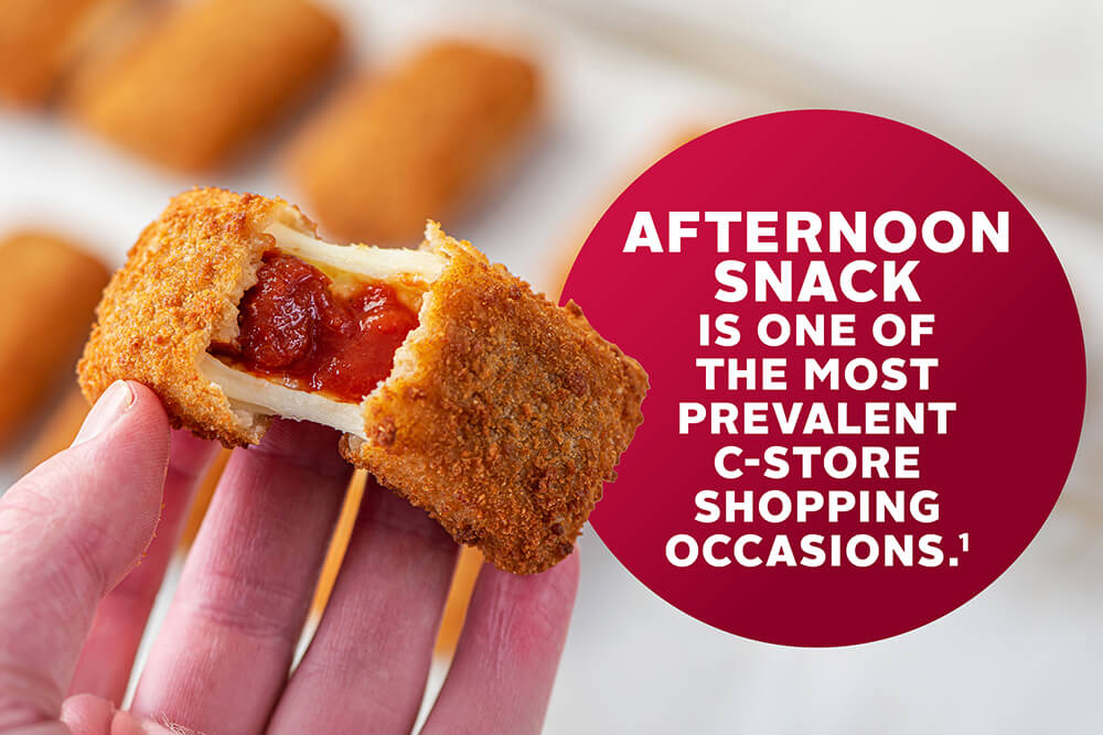 Afternoon snack is one of the most prevalent c-store shopping occasions.3