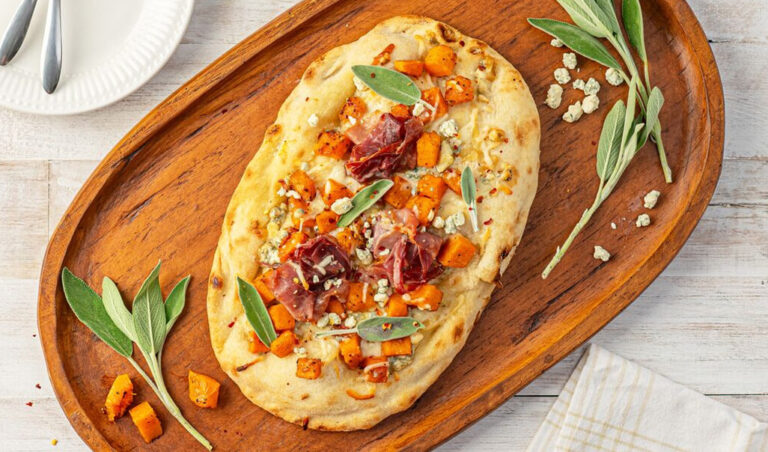 Roasted Butternut Squash Prosciutto Pizza